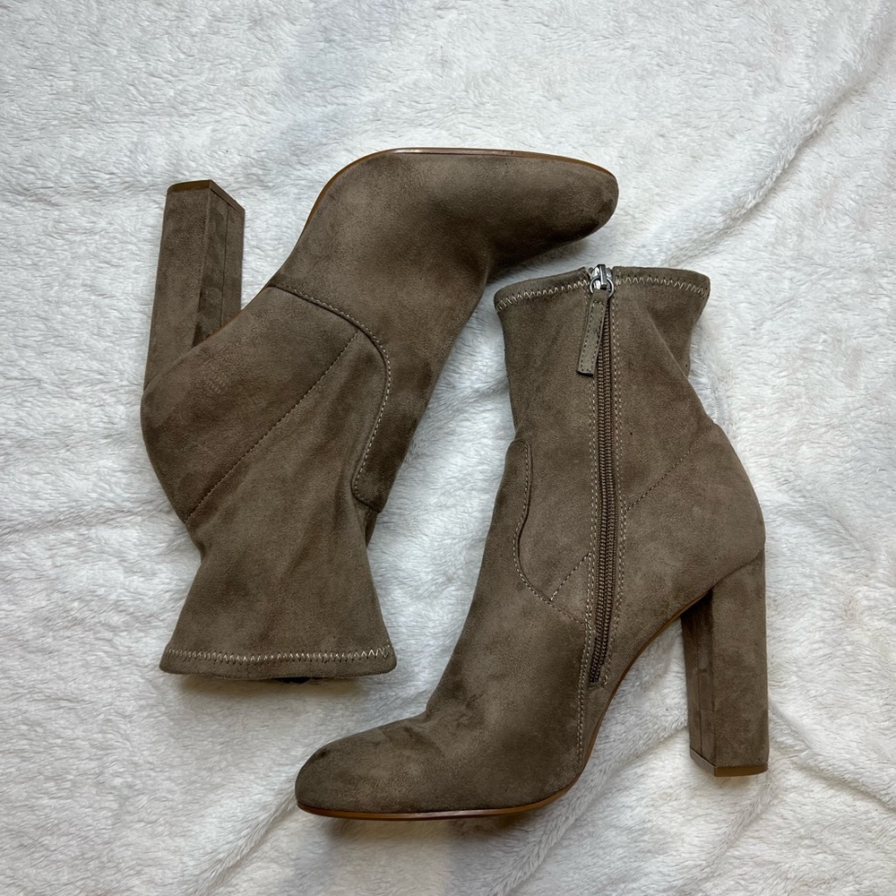 Women's Taupe Suede Ankle Boots